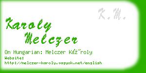 karoly melczer business card